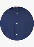 Navy Blue Textured Slim Fit Formal Shirt
