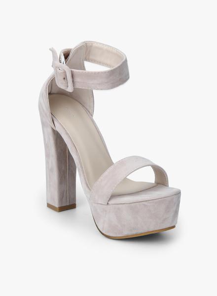 Grey Ankle Strap Sandals