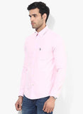 Pink Solid Slim Fit Casual Shirt
